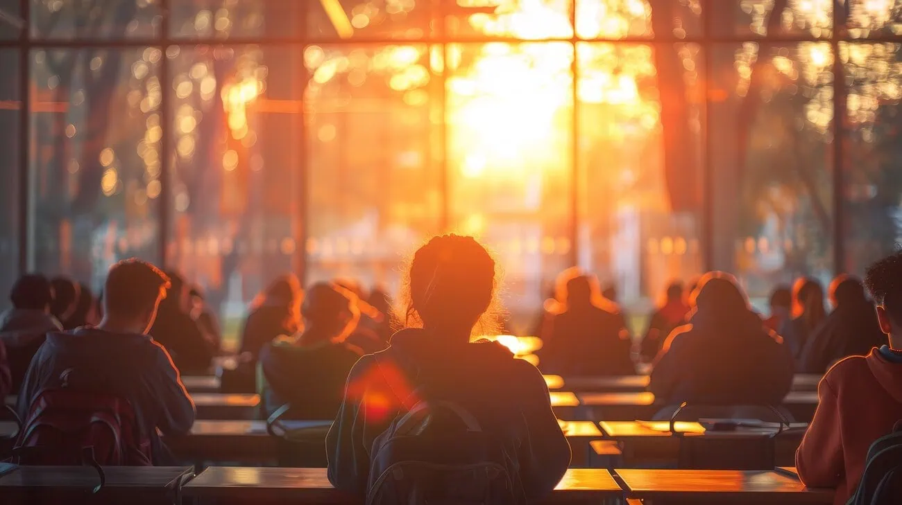 Estudiantes en salon poniendo atención
